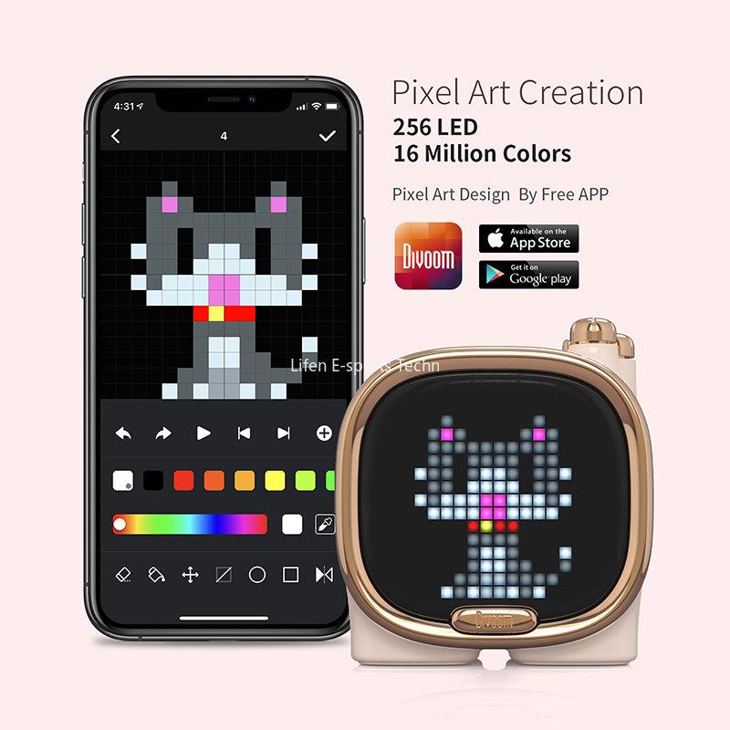 Divoom Zooe Pixel Art Loa Bluetooth Di Động Âm Nhạc Mini Dễ Thương Thiết Lập Bàn Làm Việc Không Dây Quà Tặng Giáng Sinh Cho Trẻ Em Color: GREEN