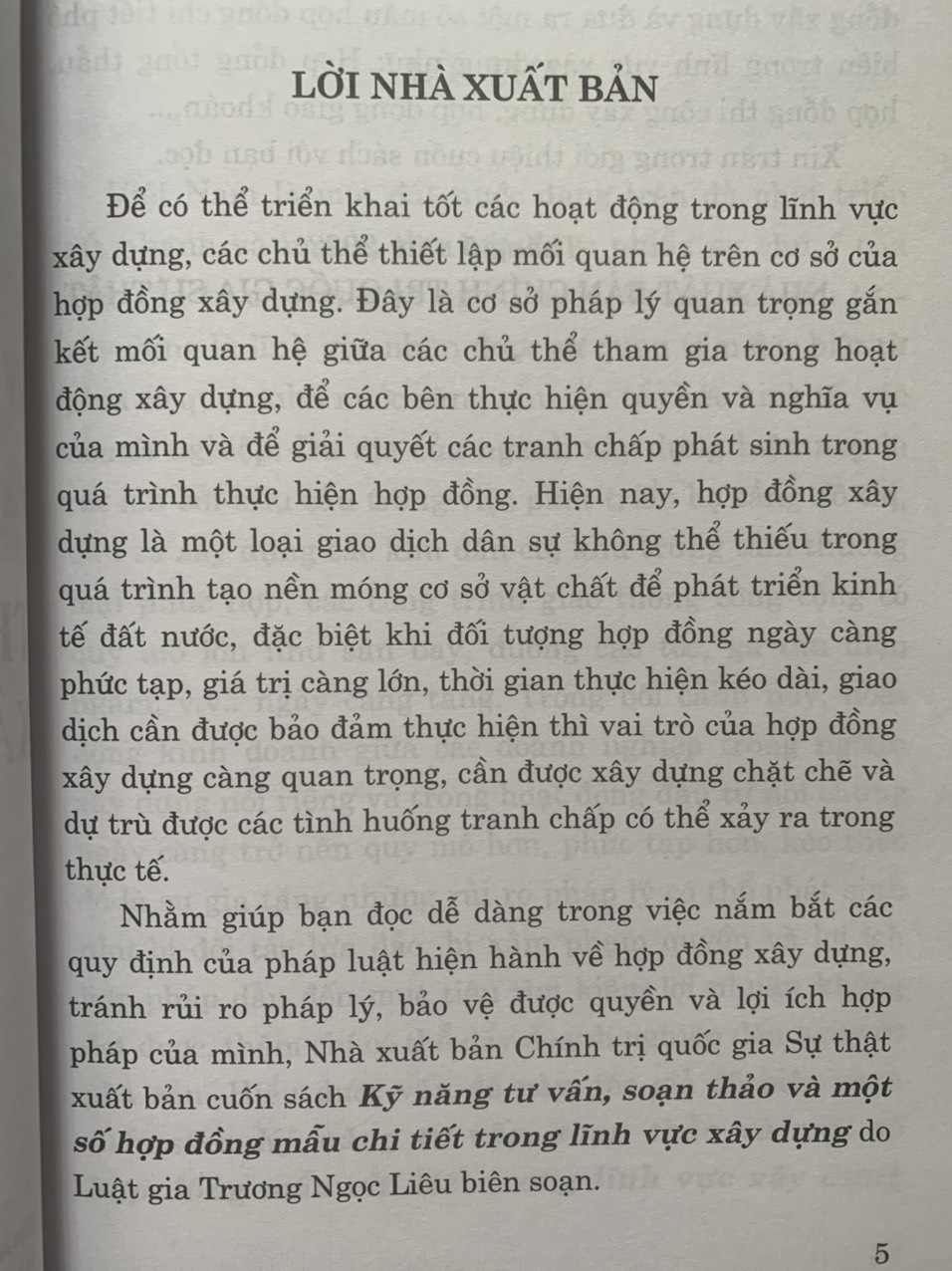 Kỹ năng tư vấn, soạn thảo và một số hợp đồng mẫu chi tiết trong lĩnh vực xây dựng