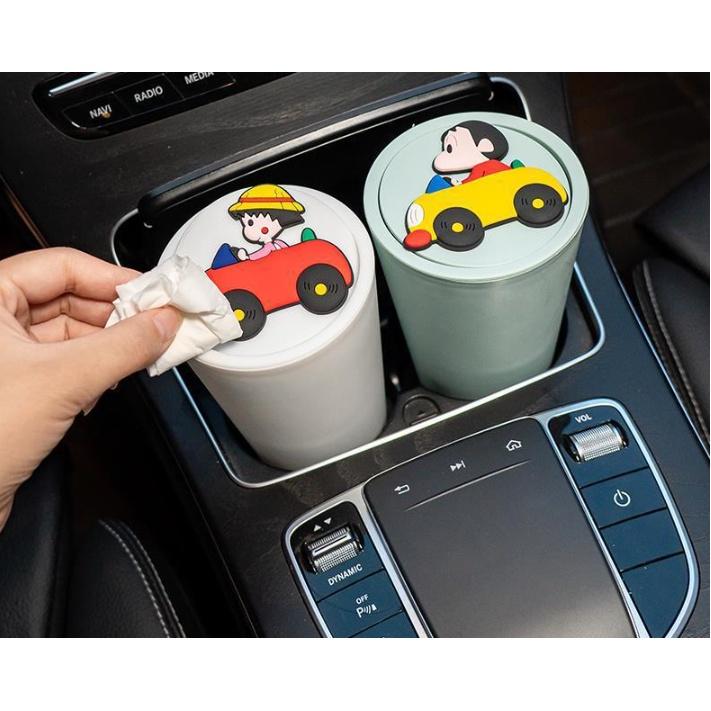 Thùng đựng rác mini dạng ly để khay nước, cánh cửa xe hơi gắn họa tiết xinh xắn- Hoàng Đông Shop.