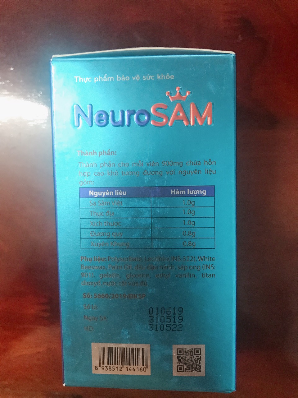 Sâm hoạt huyết dưỡng não NEUROSAM - Hộp 60 viên, Hỗ trợ hoạt huyết, giảm đau đầu chóng mặt, tê mỏi chân tay, thiểu năng tuần hoàn não