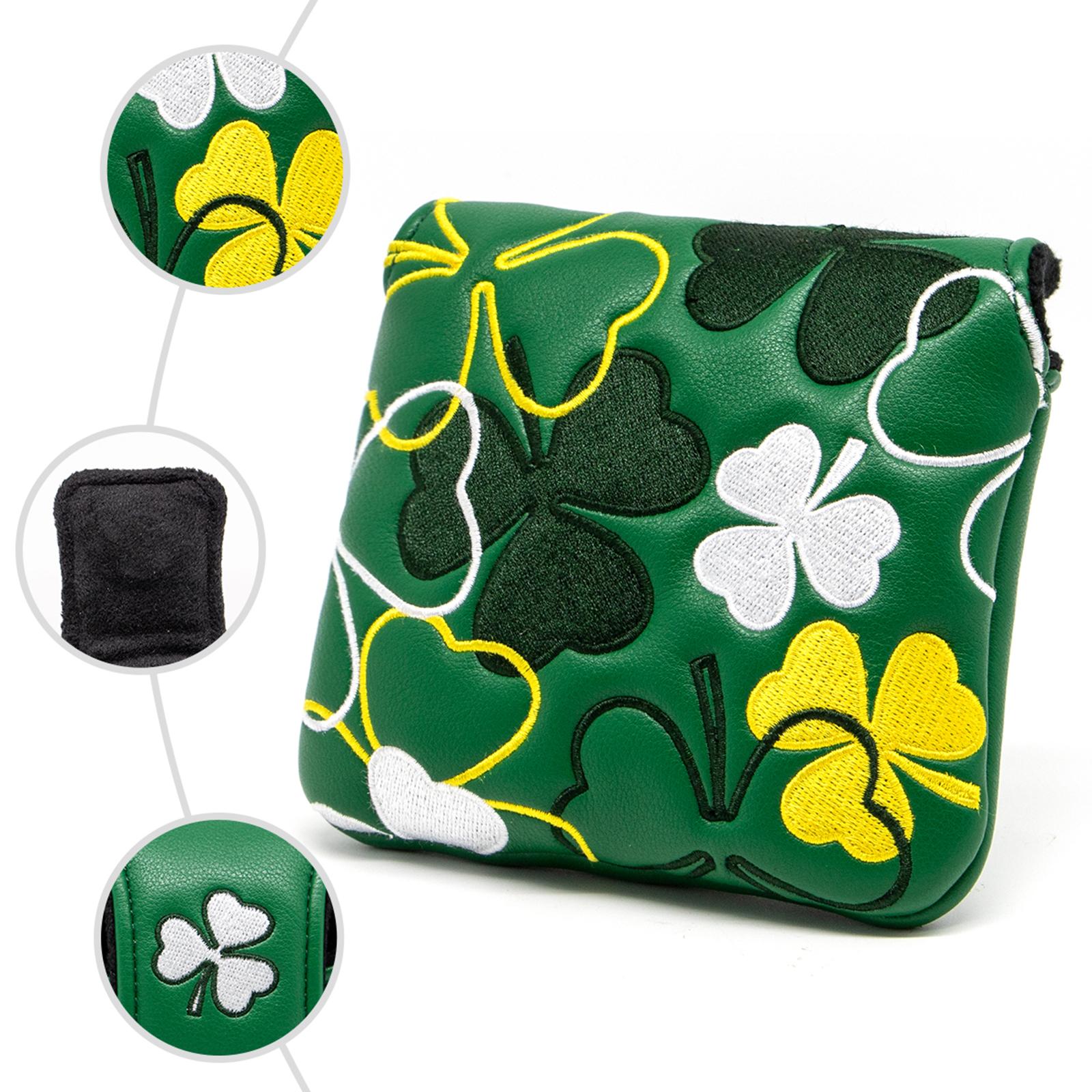 Golf Putter Cover, Square Mallet Putter Covers PU Leather Putter Headcovers Putter Head Cover with Tape Fit for All Brands