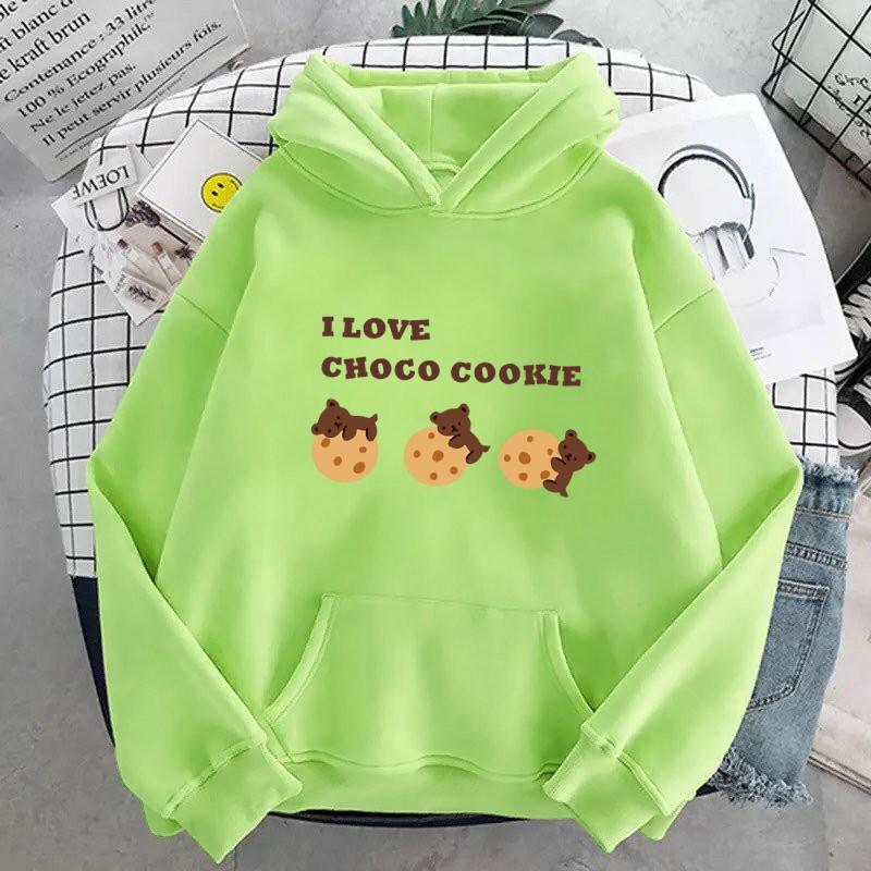 ÁO HOODIE NAM NỮ IN I LOVE CHOCO COOKIE