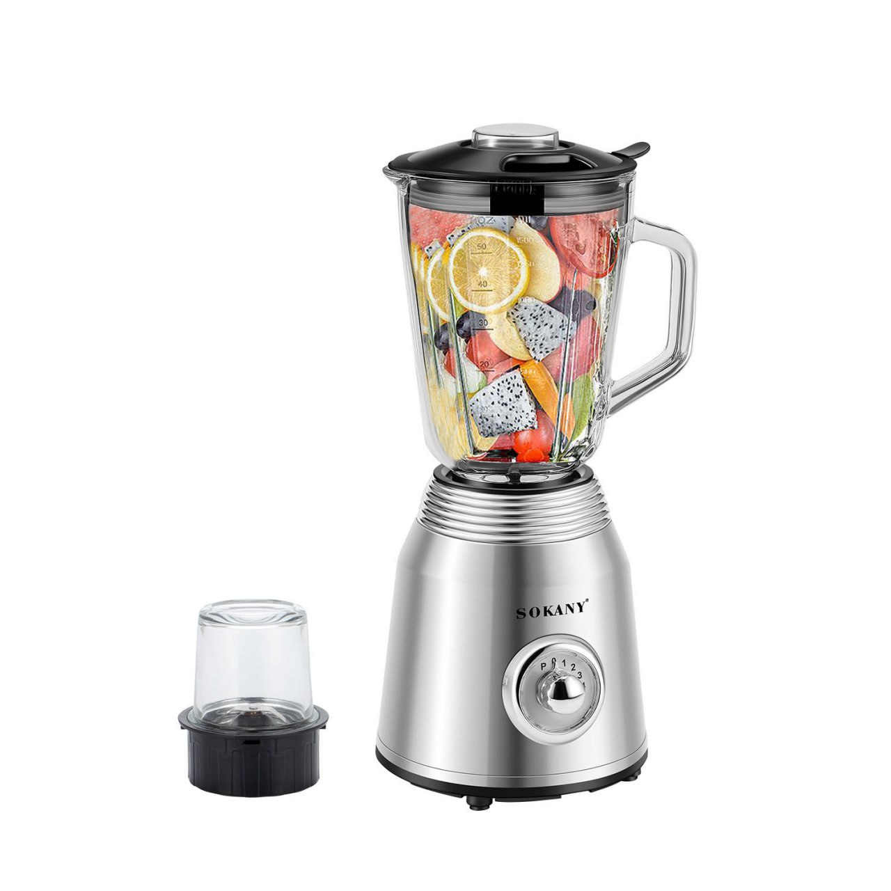 Máy xay sinh tố SOKANY công suất cực lớn 800W có 2 bộ cối dao sử dụng xay hoa quả, xay thực phẩm đa năng - SK186B - HÀNG CHÍNH HÃNG - DELIYA
