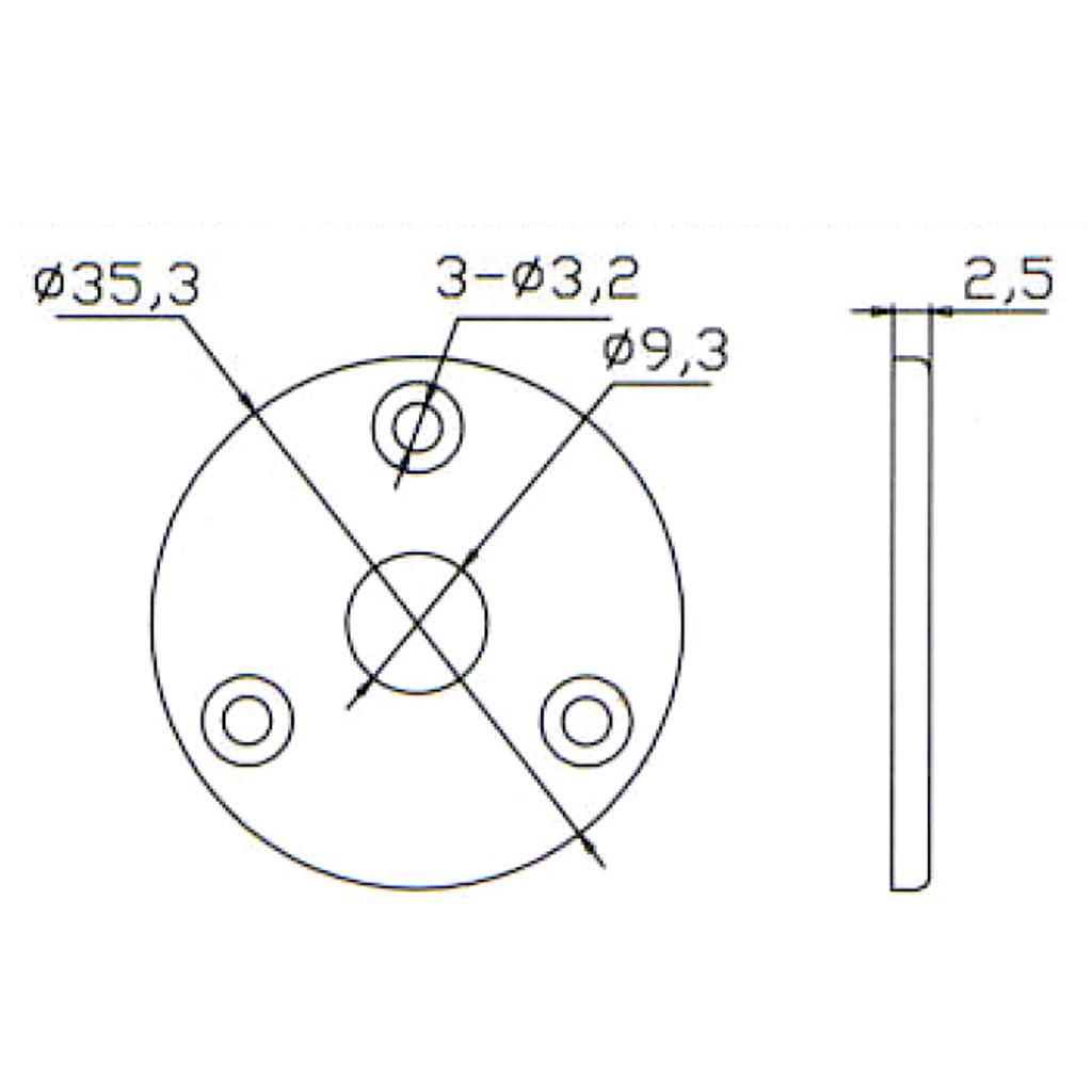 3 Pcs 6.35mm 1/4'' Guitar Mono Output Jack Plate for Electric Guitar Bass