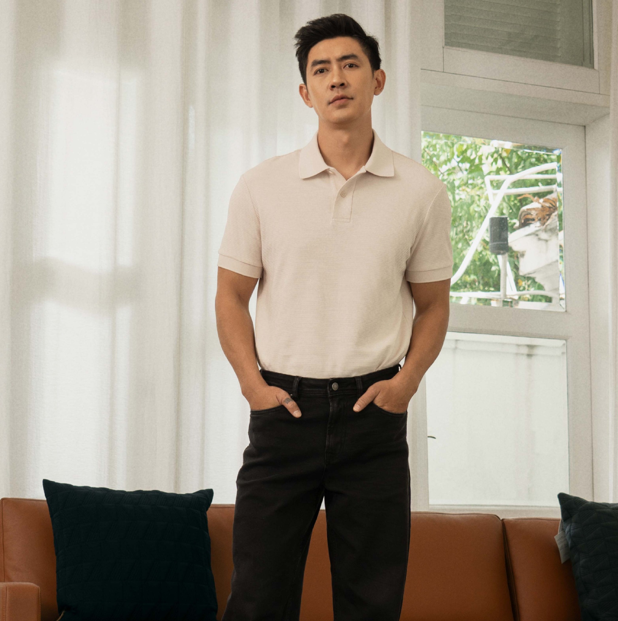 Áo Polo ROUTINE Premium Tay Ngắn Sọc Gân Form Fitted - 10S24POL001P | LASTORE MENSWEAR