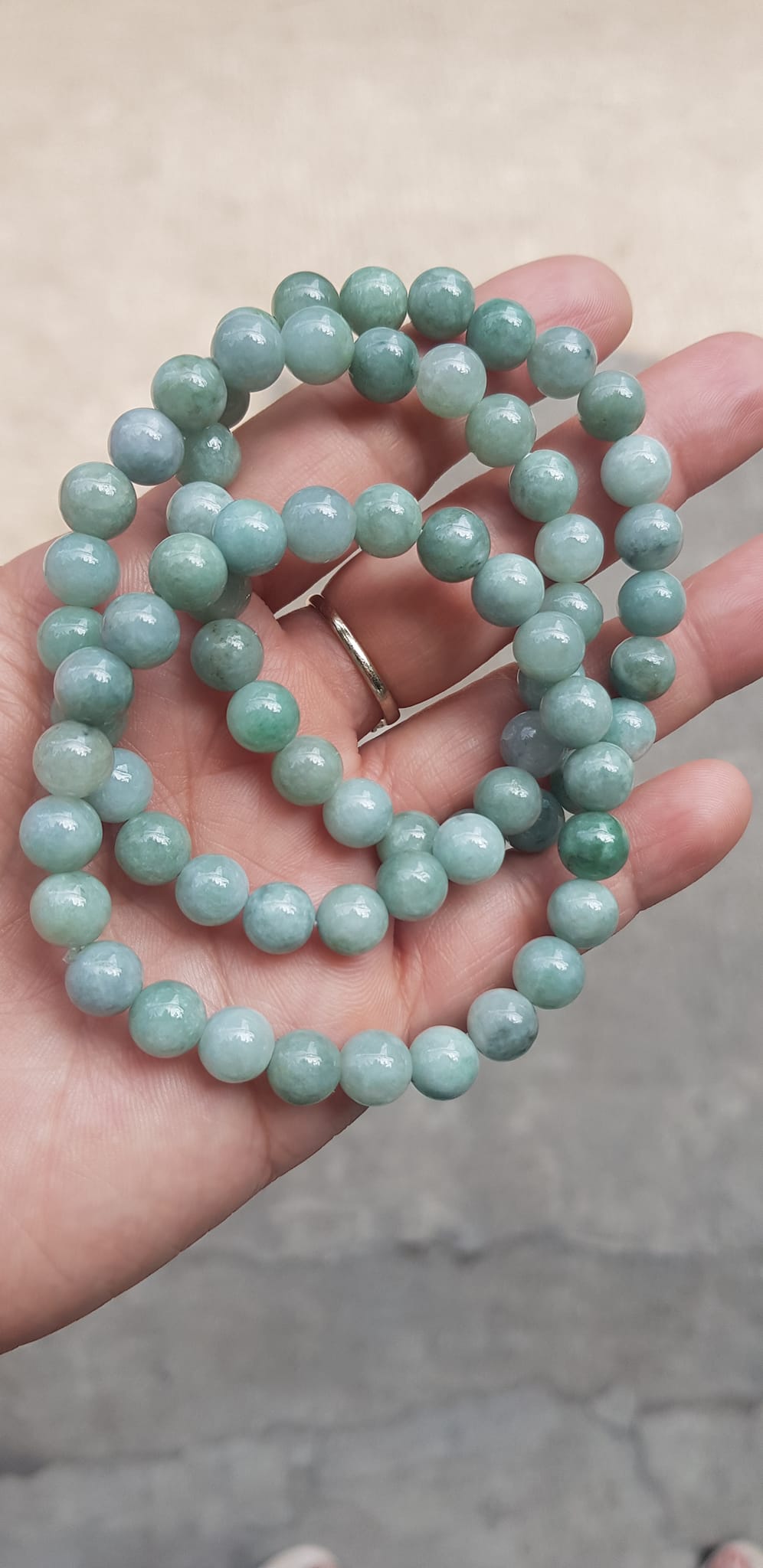 Vòng chuỗi đá cẩm thạch tự nhiên xanh ngọc nhẹ nhàng đẹp sang may mắn Size vòng hạt 8mm Hợp nữ mệnh Thủy Mộc hỏa rẻ đẹp