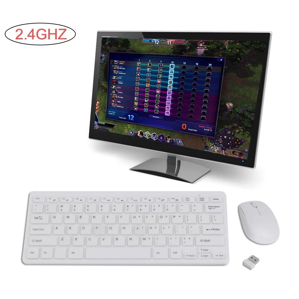 Thực Tế Mini 2.4G Không Dây Bàn Phím Mỏng Và Không Dây Chuột Cho Laptop Máy Tính Để Bàn 2400-2480MHZ Anh cắm