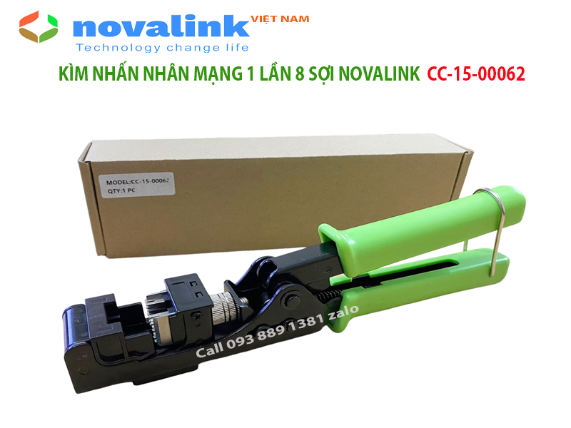 Kìm bấm nhân mạng 8 sợi (bấm 1 lần 8 sợi dây mạng) Novalink CC-15-00062 - Hàng nhập khẩu chính hãng, made in Taiwan, đủ thuế VAT, COCQ