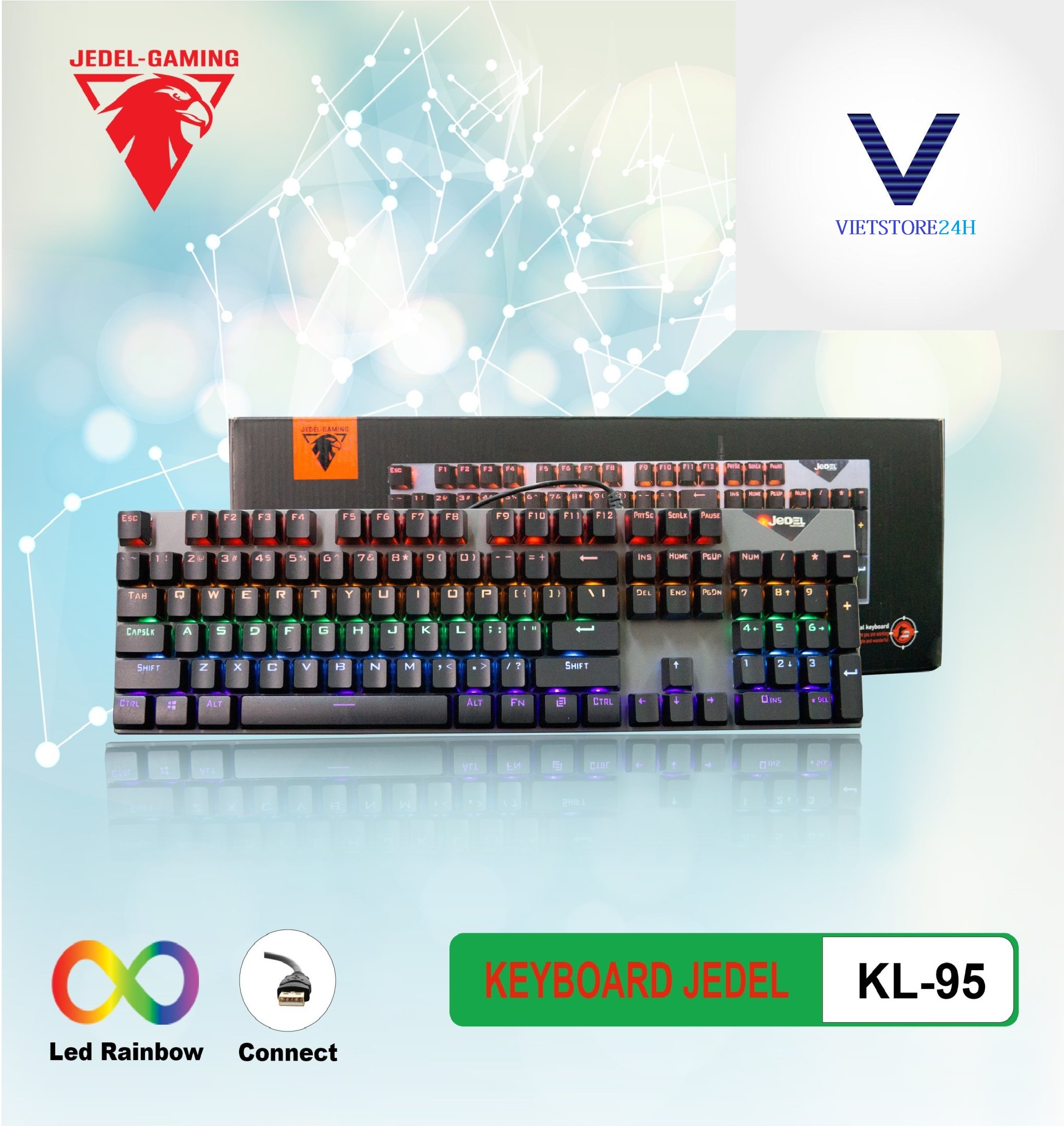Phím Cơ JEDEL KL-95 LED - Hàng chính hãng