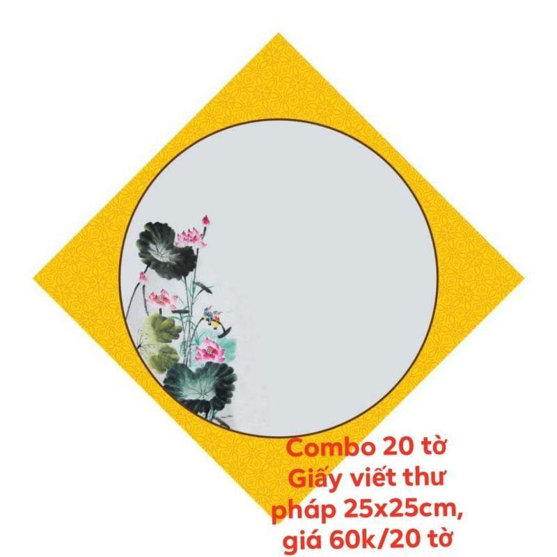 combo 20 tờ giấy viết thư pháp kích thước 25x25cm