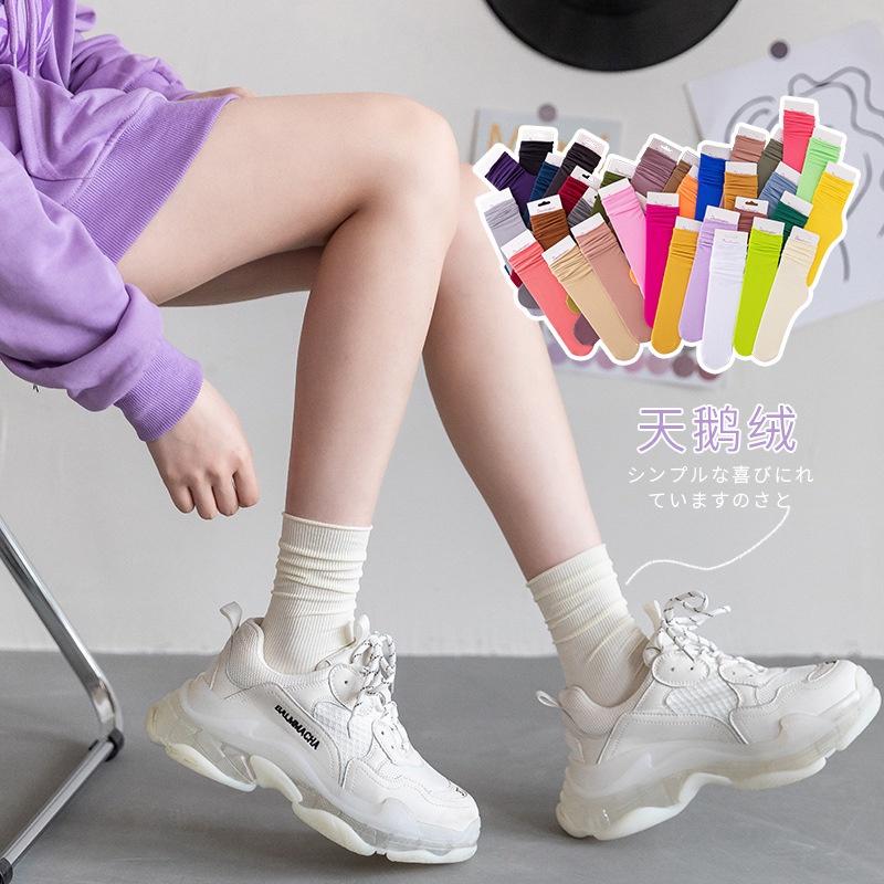 Tất cao cổ nam nữ 10 MÀU SẮC chất liệu cotton dày co giãn bốn chiều, thoáng khí chống hôi chân-M003