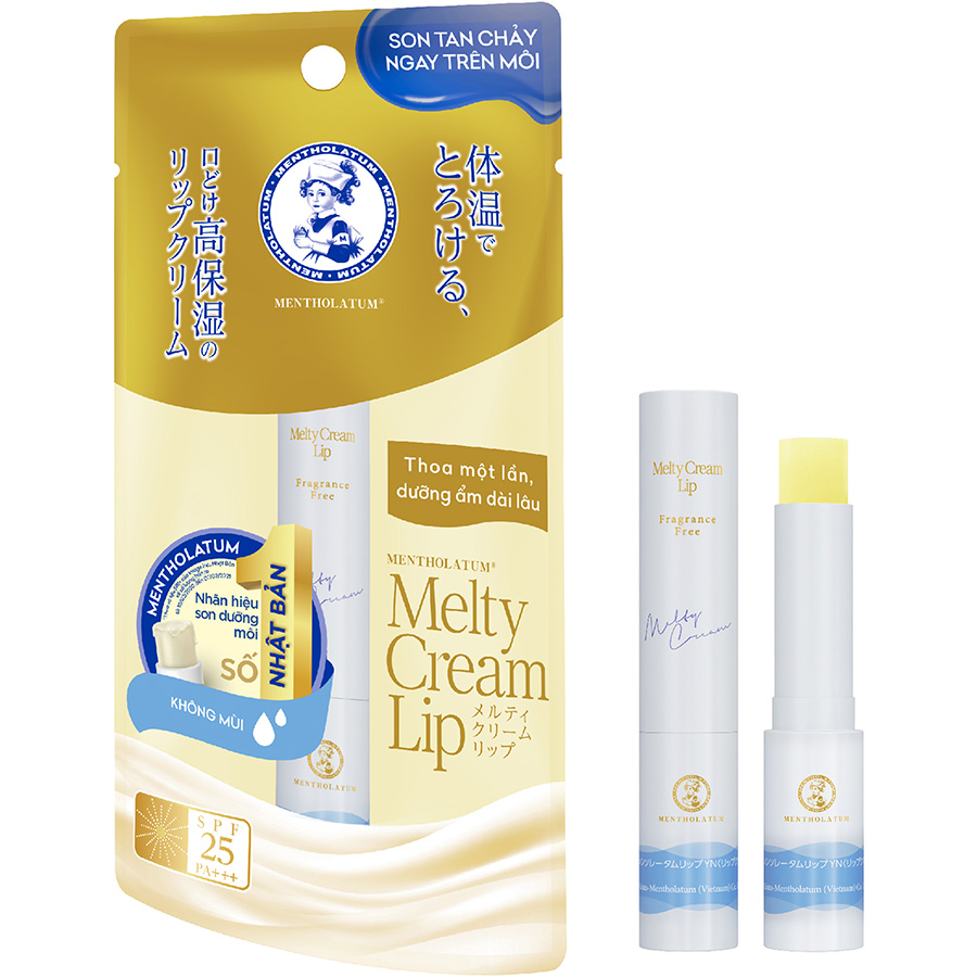 Son dưỡng môi tan chảy ẩm mịn Mentholatum Melty Cream Lip