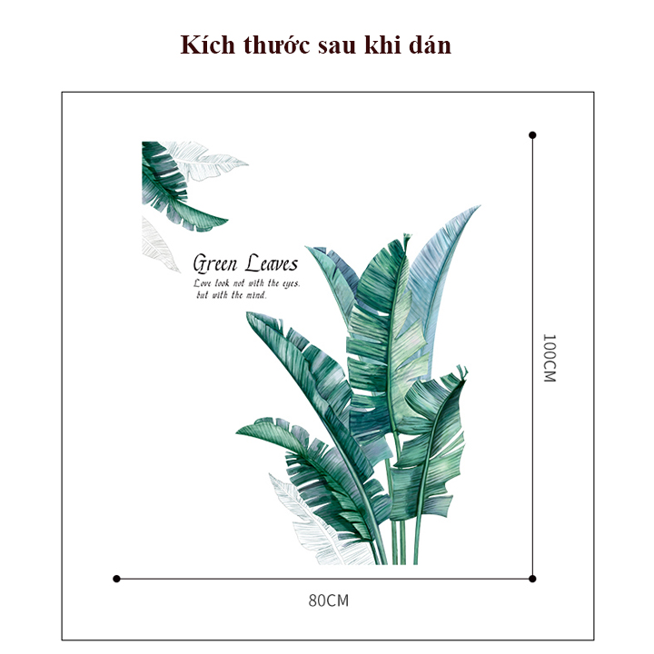 Decal dán tường Hình lá chuối QR9252