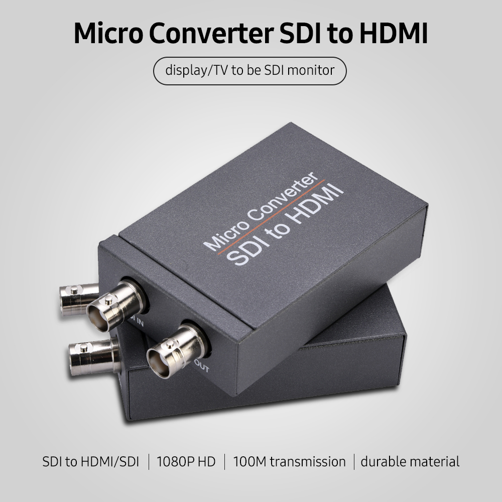 Bộ chuyển đổi NK-M008 Micro SDI SDI sang HDMI / SDI sang SDI 2 định tuyến Đầu ra Mini HD 1080P Bộ chuyển đổi USB Powered