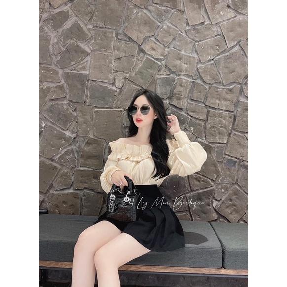 032 - SET ÁO TƠ SỐNG BẸT VAI KÈM QUẦN DẬP LI