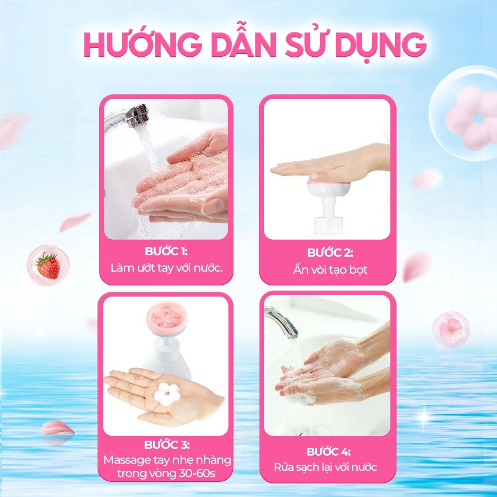 Nước rửa tay dạng bọt CleanZ làm sạch, diệt khuẩn, dưỡng ẩm cho da tay