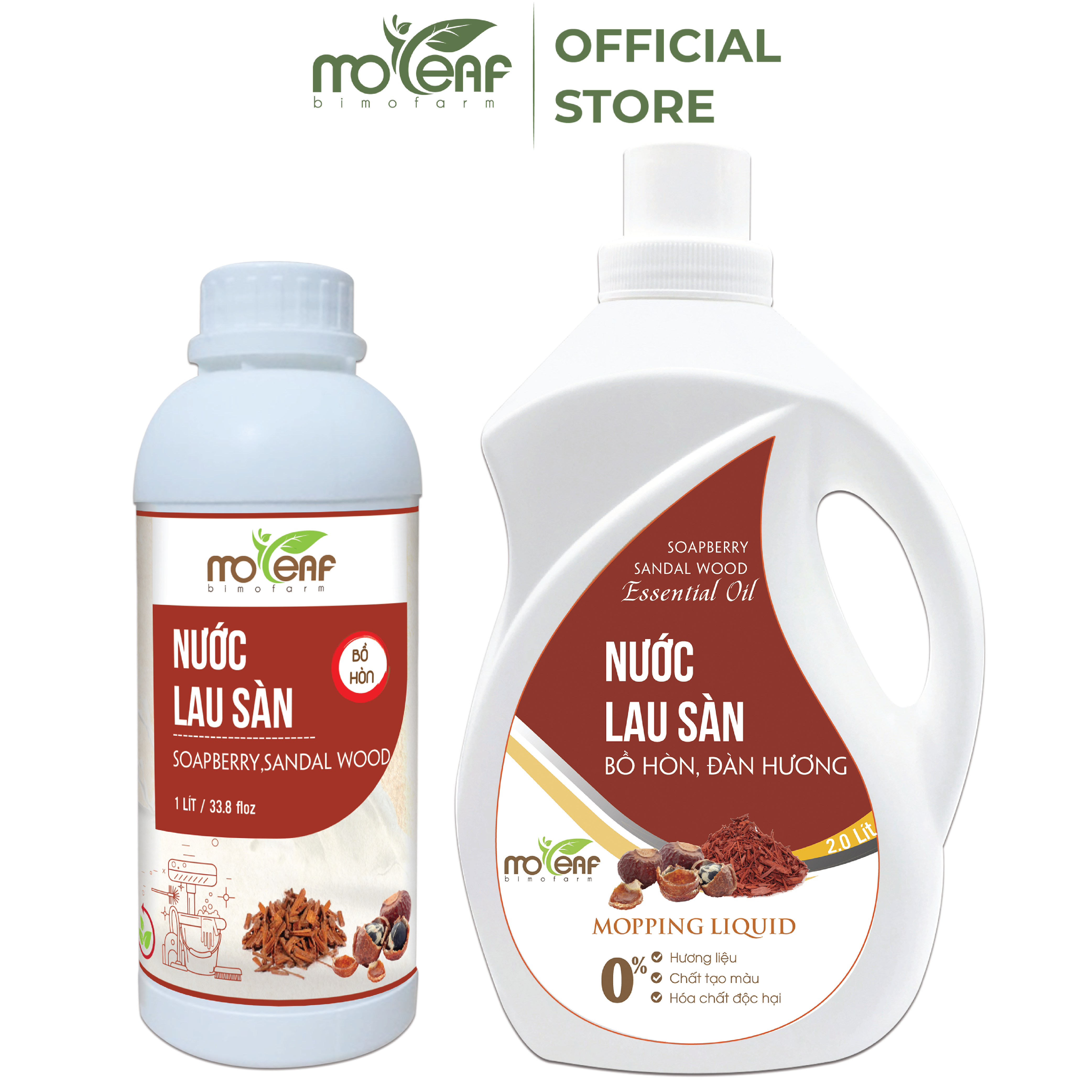  Nước lau sàn Hữu cơ Moleaf đuổi muỗi tinh dầu Gỗ Đàn Hương 4000ml 