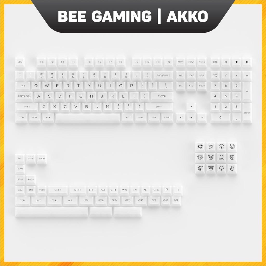 Bộ keycap chính hãng AKKO - Clear PC (Black / White / Tiffany Blue / Clear / Pink) (ASA-Clear Profile /155 nút