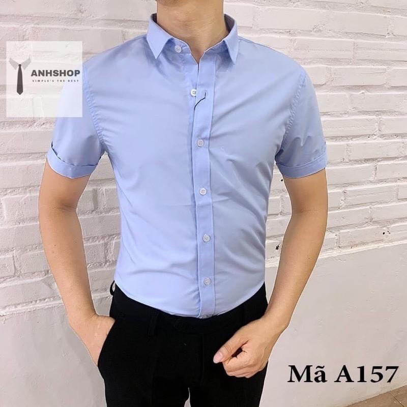 BÁN SỈ SƠ MI NAM NGẮN TAY CHẤT COTTON LỤA K NHĂN NHÀU CHẤT MÁT