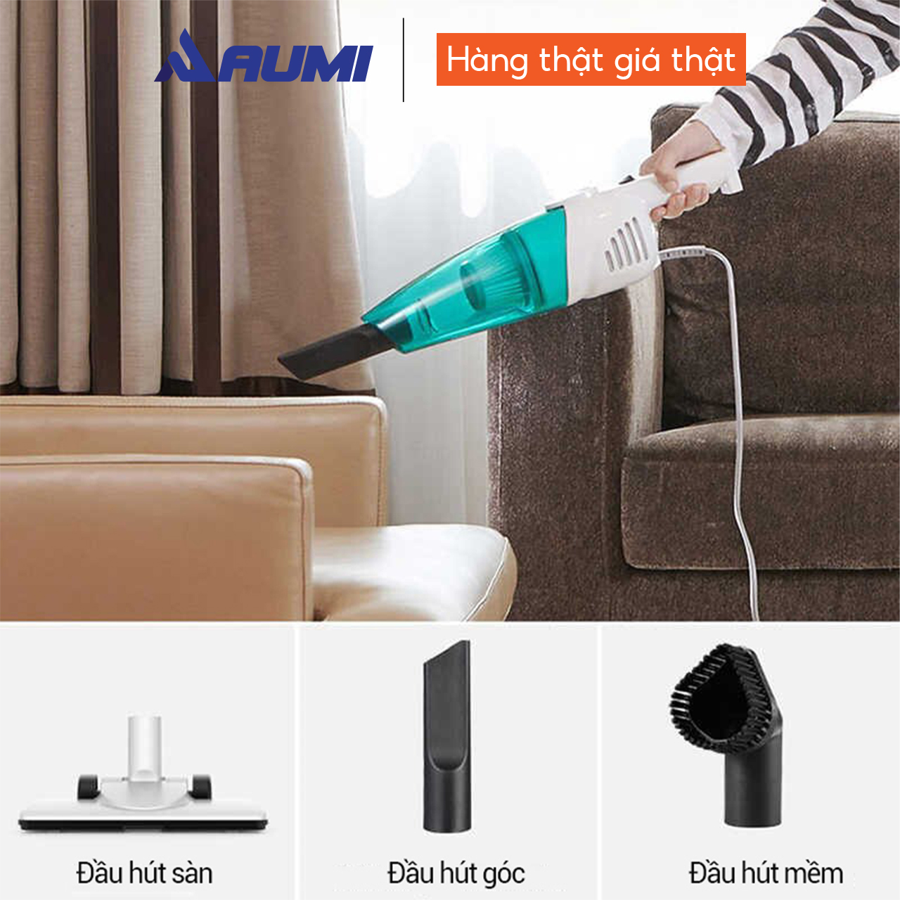 Máy hút bụi cầm tay mini Deerma DX118C dung tích bình chứa bụi 1.2L - Hàng chính hãng