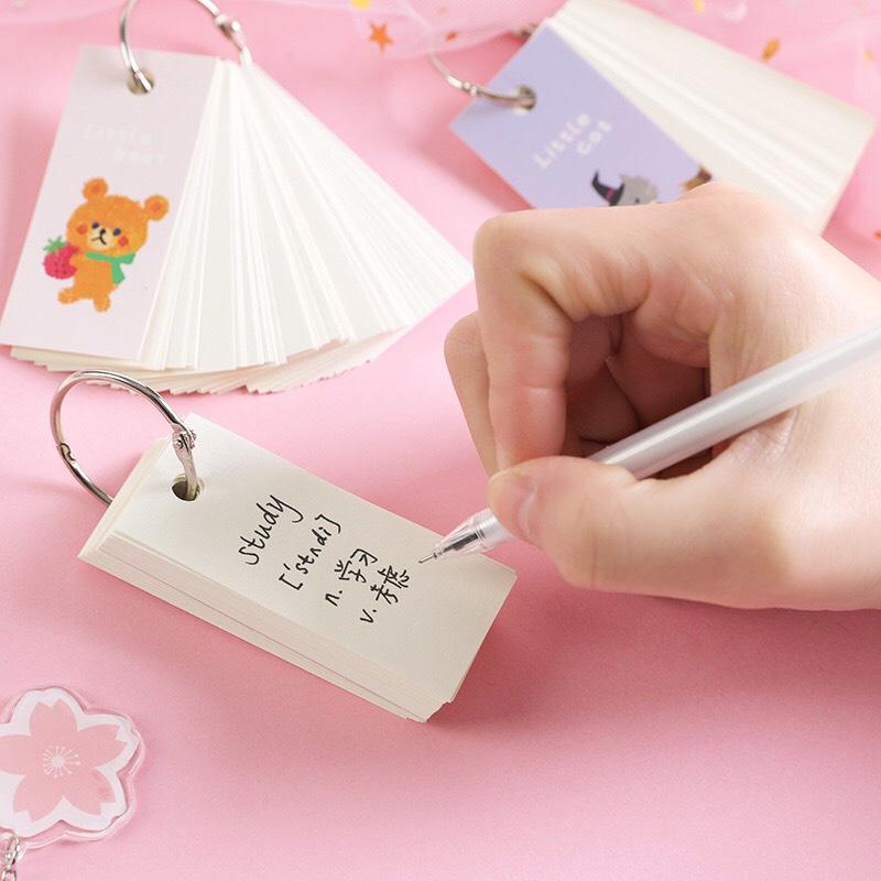 FlashCard học từ vựng ngoại ngữ tiếng anh hình họa cute dễ thương