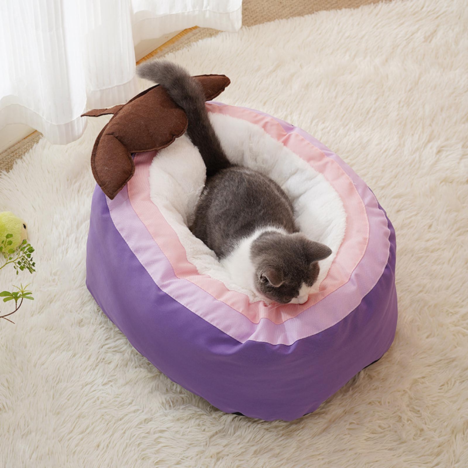Plush Cave Pet Bed Cat Kitten Cozy Nest Dog Tent Washable Nonslip Warm House