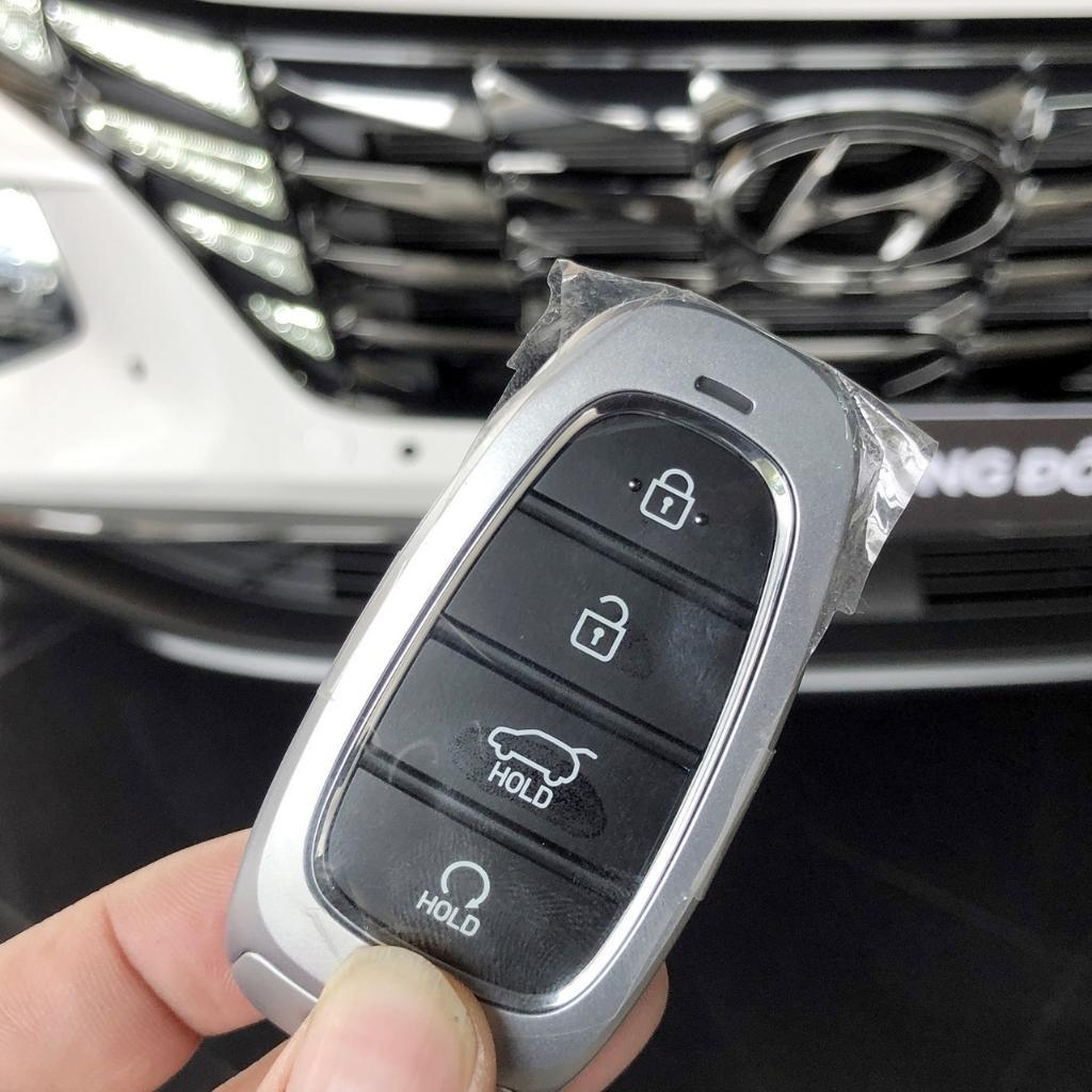 Bao da dành cho móc khoá bọc ốp chìa khóa xe ô tô Hyundai Santafe 2021 2022 Tucson 2022, da bò, nhiều màu, Hyundai12C
