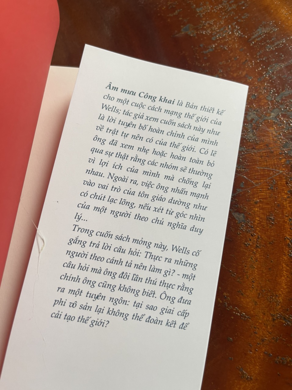 ÂM MƯU CÔNG KHAI – H. G. Wells - Tao Đàn – Nxb Hội Nhà Văn (bìa mềm)
