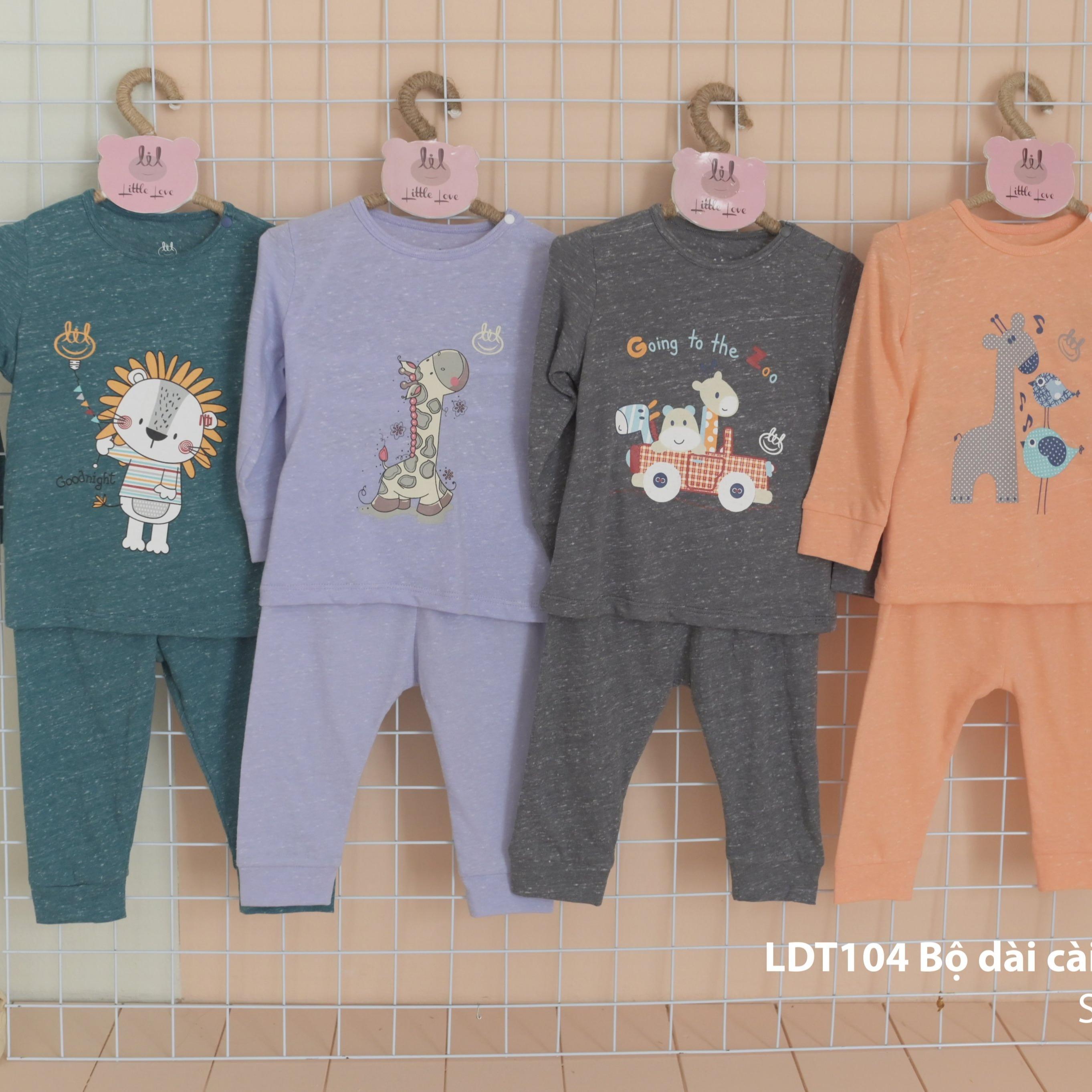 [XẢ] Bộ quần áo Cotton mỏng dài tay cho bé trai và bé gái  – LDT104