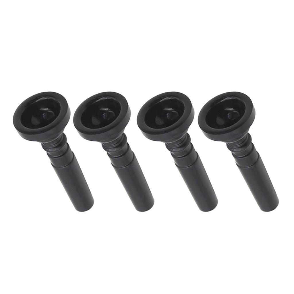 Sunnimix Kèm Túi Nhựa ABS Hành Quân Kỵ Binh Kèn Mouthpiecesfor Trumpeters Sinh Viên, Đen