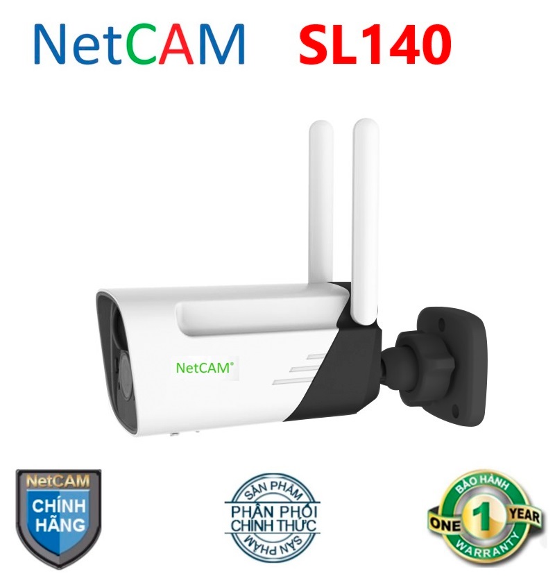 Camera WiFi Năng Lượng Mặt Trời NetCAM SL140, Góc Quan Sát 160º, Độ phân giải 3.0MP - Hàng Chính Hãng