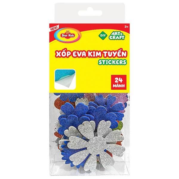 Bộ Đồ Chơi Hình Dán Xốp EVA Kim Tuyến - Star Kids K-942 (24 Chi Tiết)