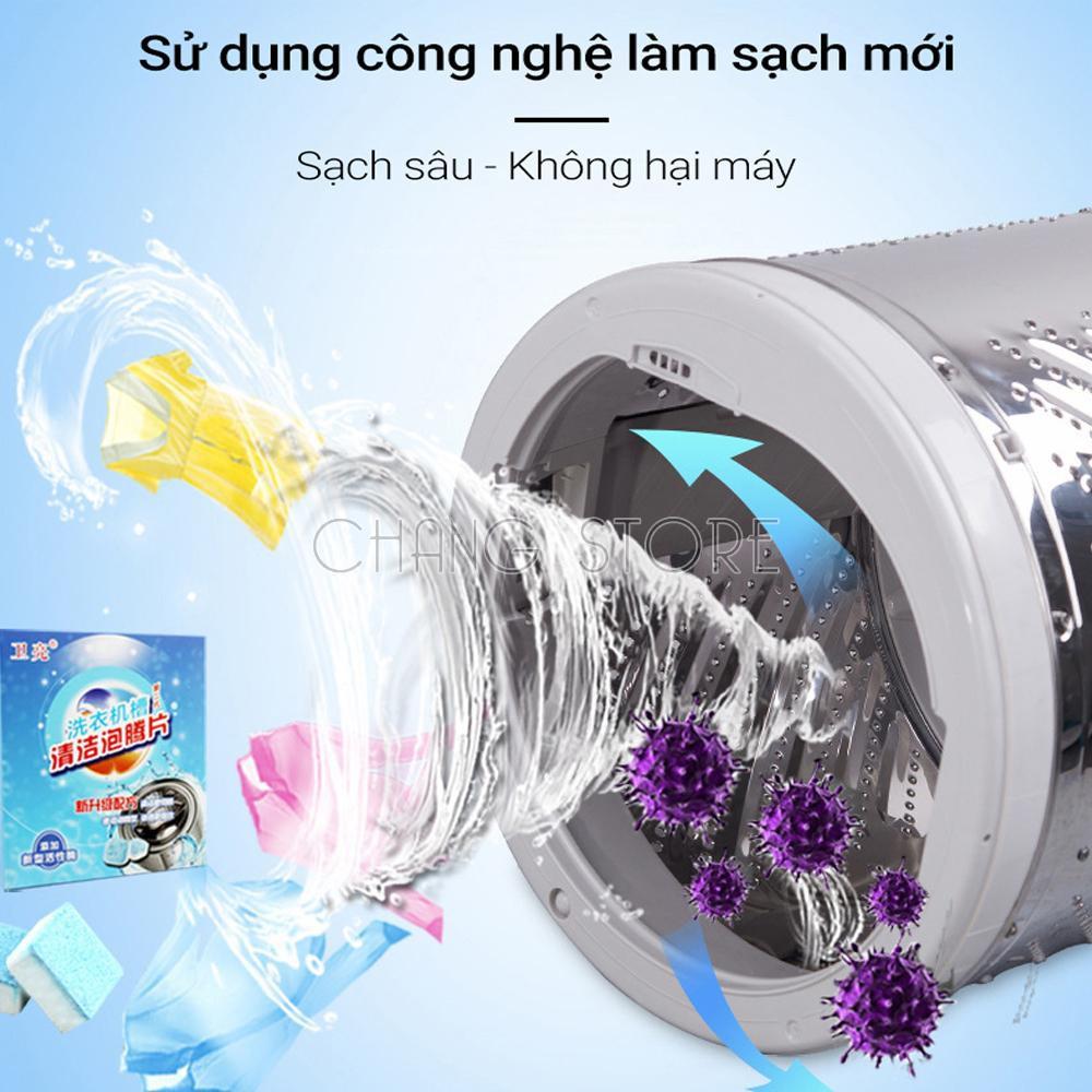 Hộp 12 viên tẩy vệ sinh lồng máy giặt diệt khuẩn, khử mùi, tẩy chất cặn hiệu quả