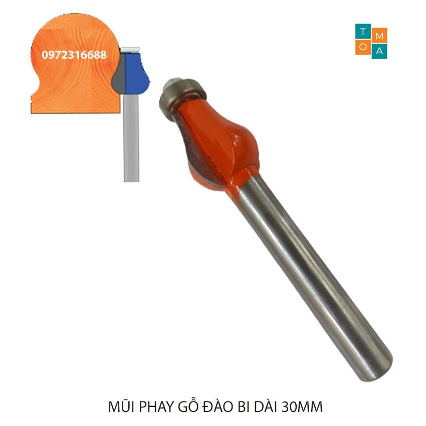 BỘ MŨI SOI GỖ - MŨI PHAY GỖ ĐÁNH TAY CẦU THANG CỘT TRÒN, MŨI LÕM R38 - MŨI ĐÀO BI DÀI 30MM CỐT 12.7MM