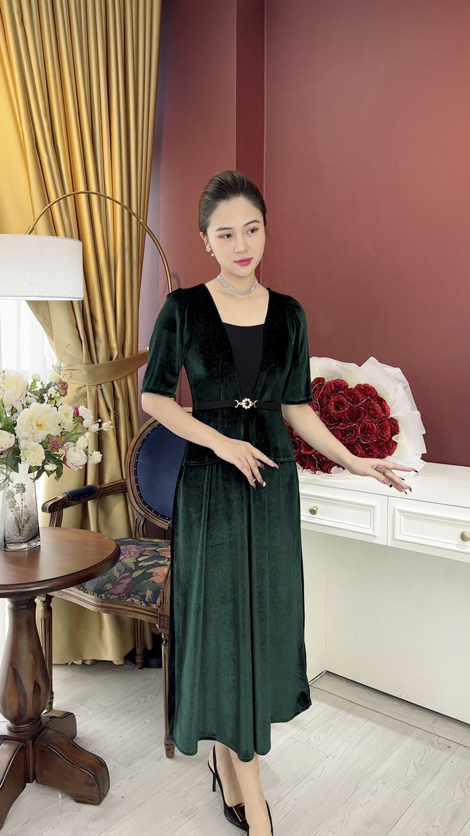 Đầm Trung Niên [ Linh Trà ] (TM 839) Trẻ Trung Thiết Kế Trang Nhã Thanh Lịch Bigsize Đi Làm Đi Tiệc Cho Bà Cho Mẹ U50