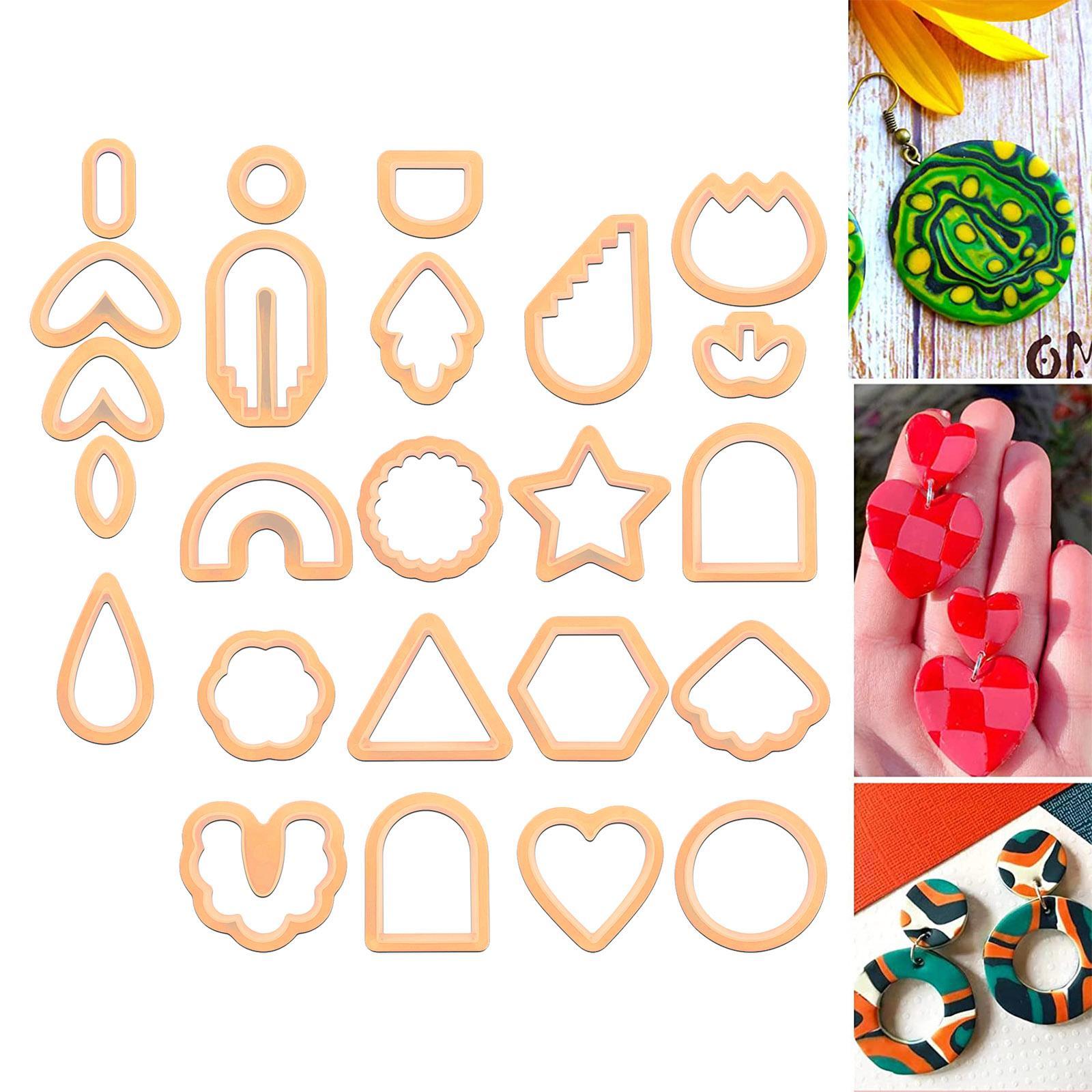 24x Cutter for Polymer Clay Earrings Earring Making Kit for Polymer Clay Earring