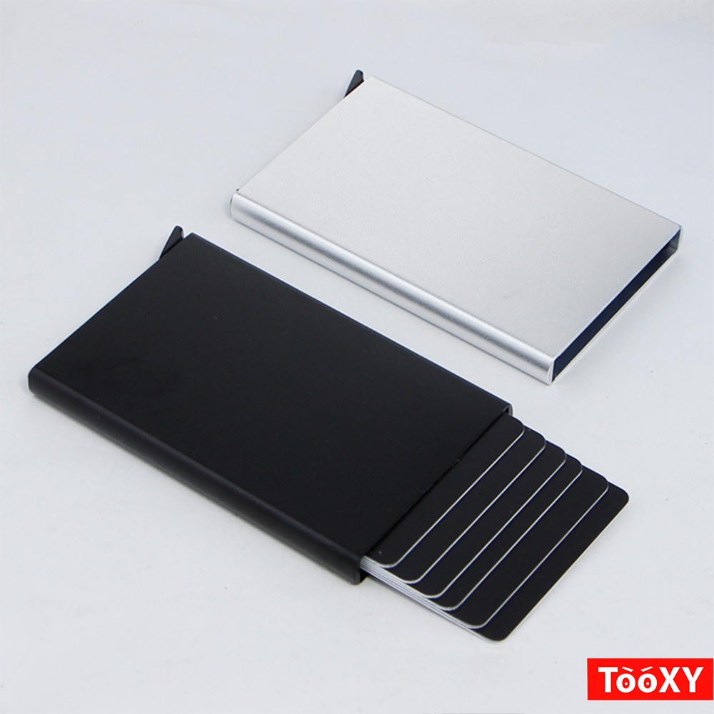 Ví đựng thẻ ATM ngân hàng, Hộp đựng Name Card, chất liệu hợp kim nhôm cao cấp, để 6 thẻ nhựa hoặc danh thiếp