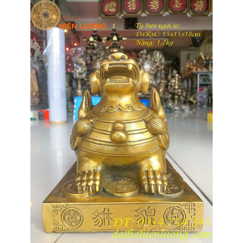 Tỳ Hưu Ngồi Bệ Bằng Đồng Để Két Cỡ To