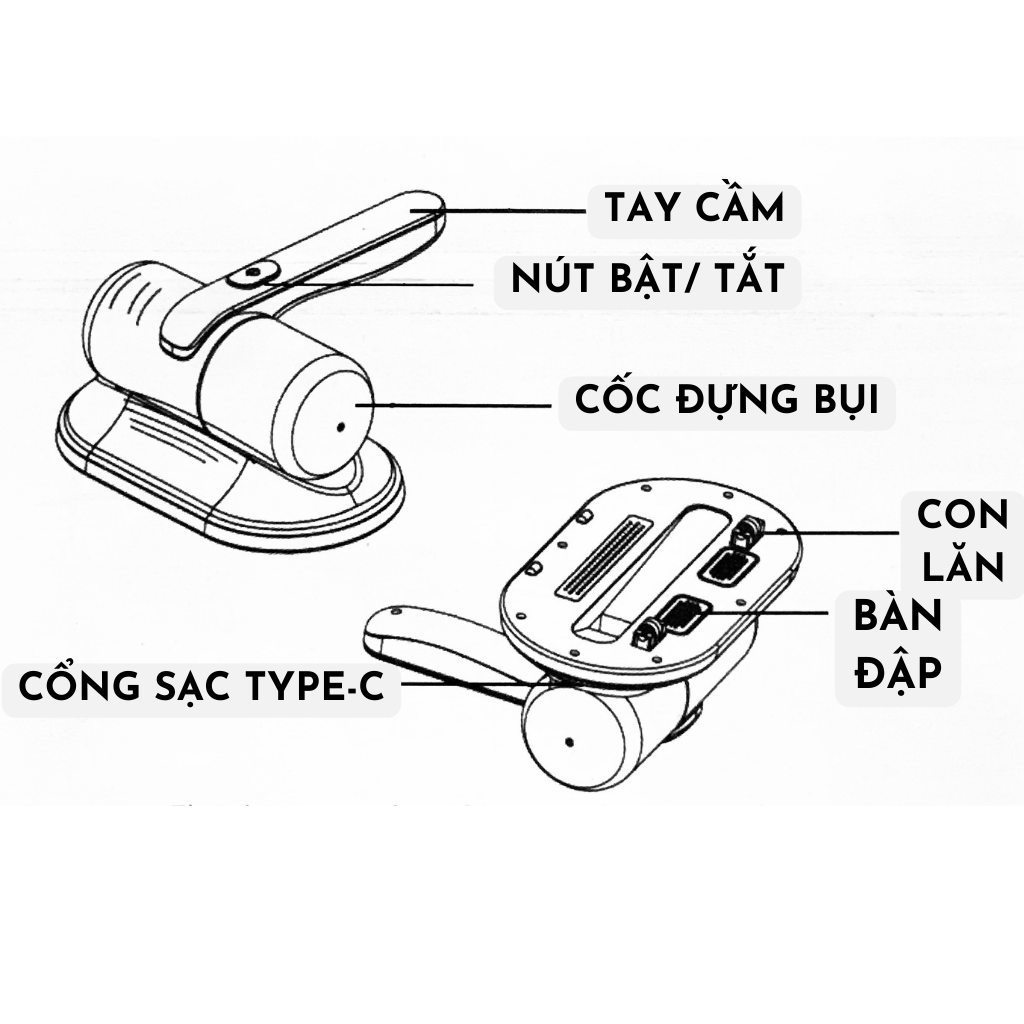 Máy hút bụi giường nệm có tia UV diệt khuẩn- Hàng chính hãng