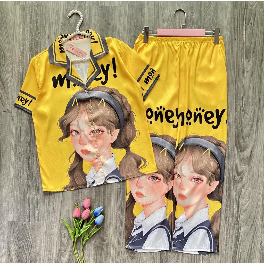 Bộ Pyjama lụa xước ánh kim cao cấp HÀNG THIẾT KẾ MỚI.