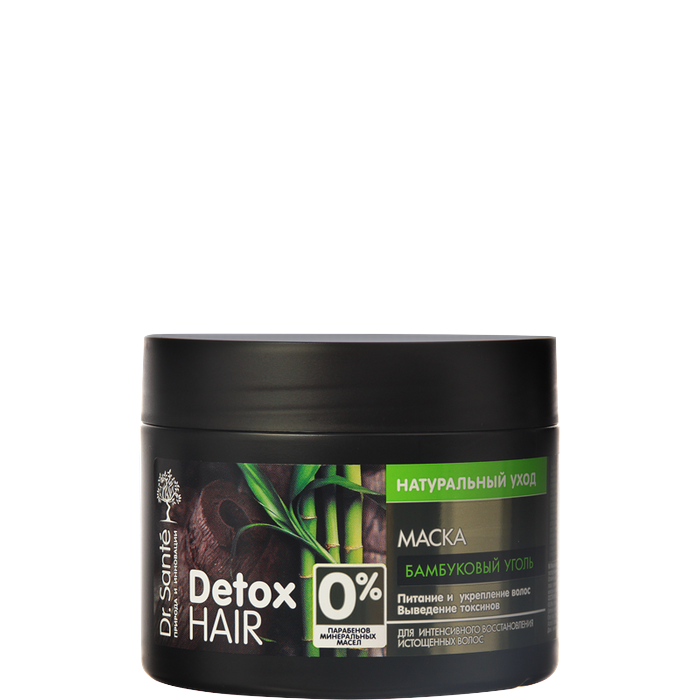 Kem ủ tóc và da đầu chiết xuất than tre hoạt tính Dr. Sante Detox Hair 300 ml