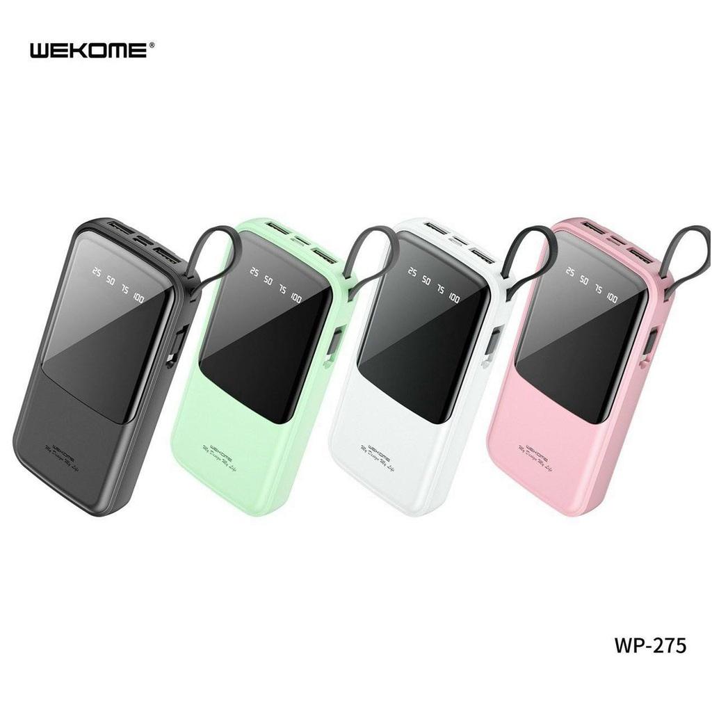 Sạc dự phòng WEKOME 275 10000mah đa cổng sạc , kèm dây, tích hợp giá đỡ điện thoại - Hàng nhập khẩu