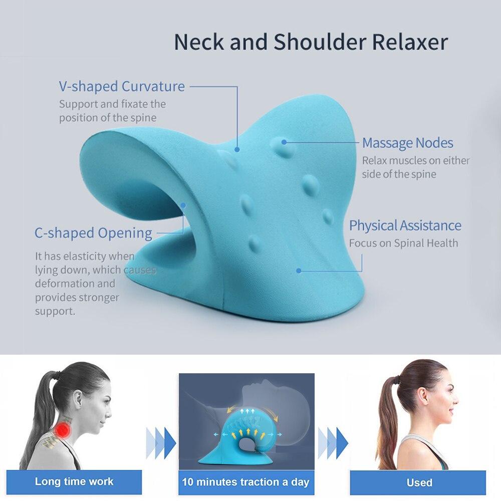 Neck Shoulder Relaxation Massage Pillow Cervical Spine Alignment Protection Pain Relief Relaxer Tool Neck Shoulder Stretcher