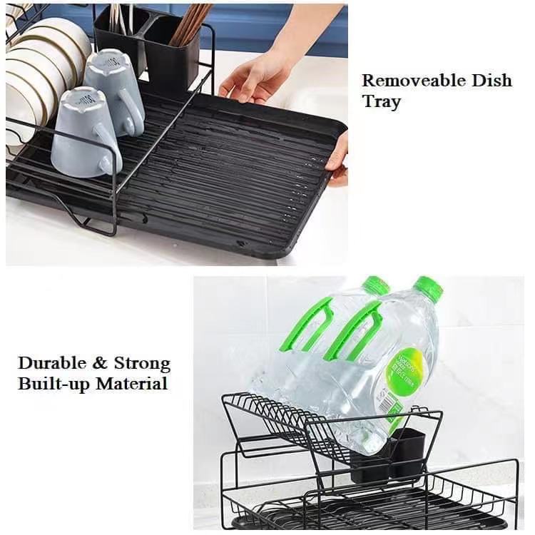 Kệ ráo chén dĩa 2 tầng nhà bếp Dish Rack Snless Steel