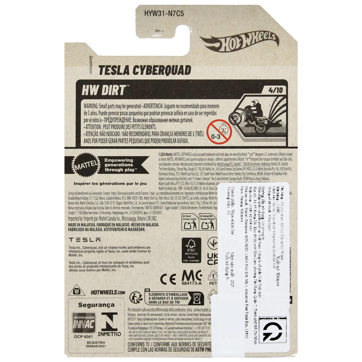 Siêu Xe Hot Wheels C4982 - 82/250 - Tesla Cyberquad