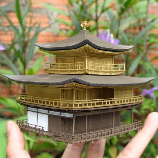 Mô hình kiến trúc Nhật Bản: Chùa Vàng Kim Các Tự VDS0120 - decor,tiểu cảnh,bán cạn,terrarium,non bộ,bonsai