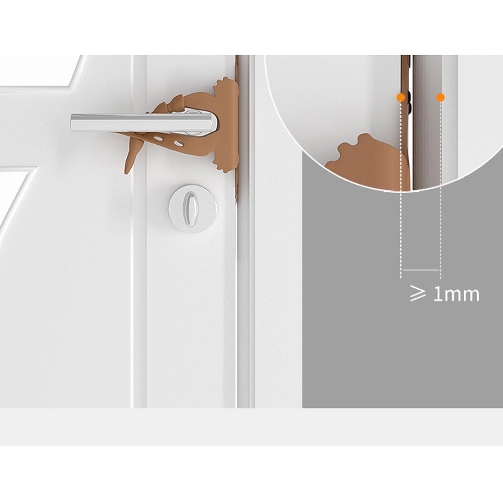 2x White Silicone Door Cushion Latch Cover Adjustable Cute Bear for Nursery