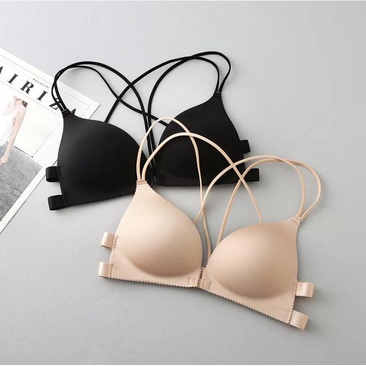 Áo ngực đúc su cài trước, dây lưng chéo hottend 2020