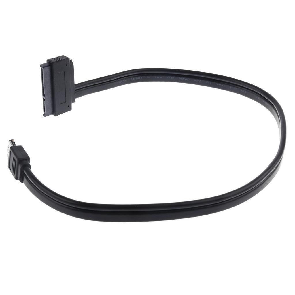 50cm Power Esata to Sata Cable Dual Power USB 12V 5V Combo to 22 Pin For HDD