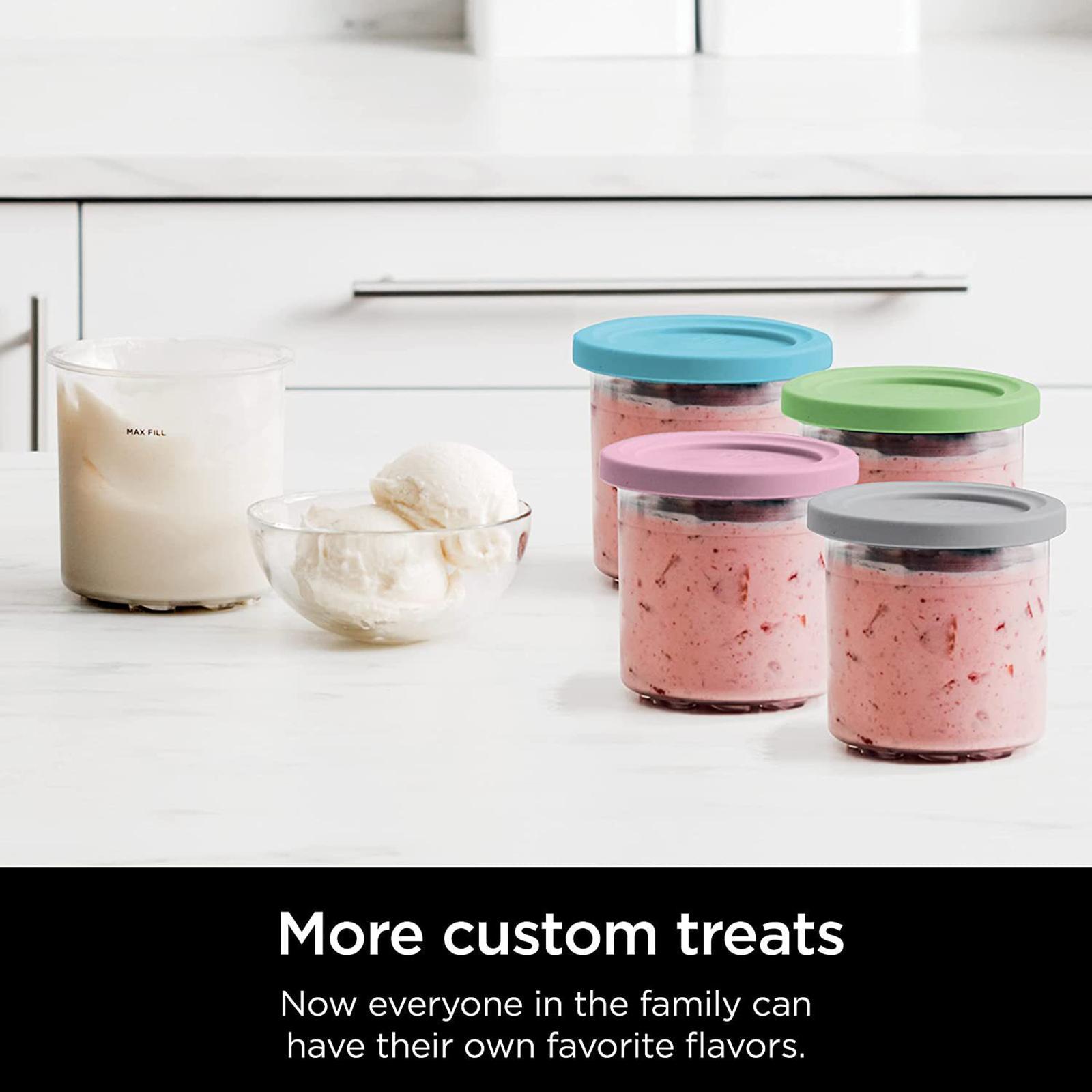4Pcs Freezer Food Storage Tubs with Silicone Lid for Kitchen Restaurant